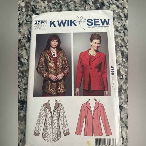 Other - Kwik Sew 3796 Women's Jacket Pattern